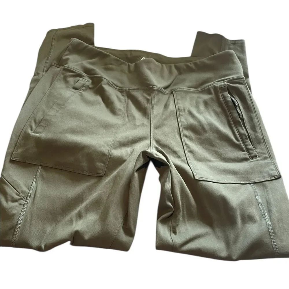 Ridgecut Toughwear Light Olive Green Cargo Pocket Leggings size medium like new
